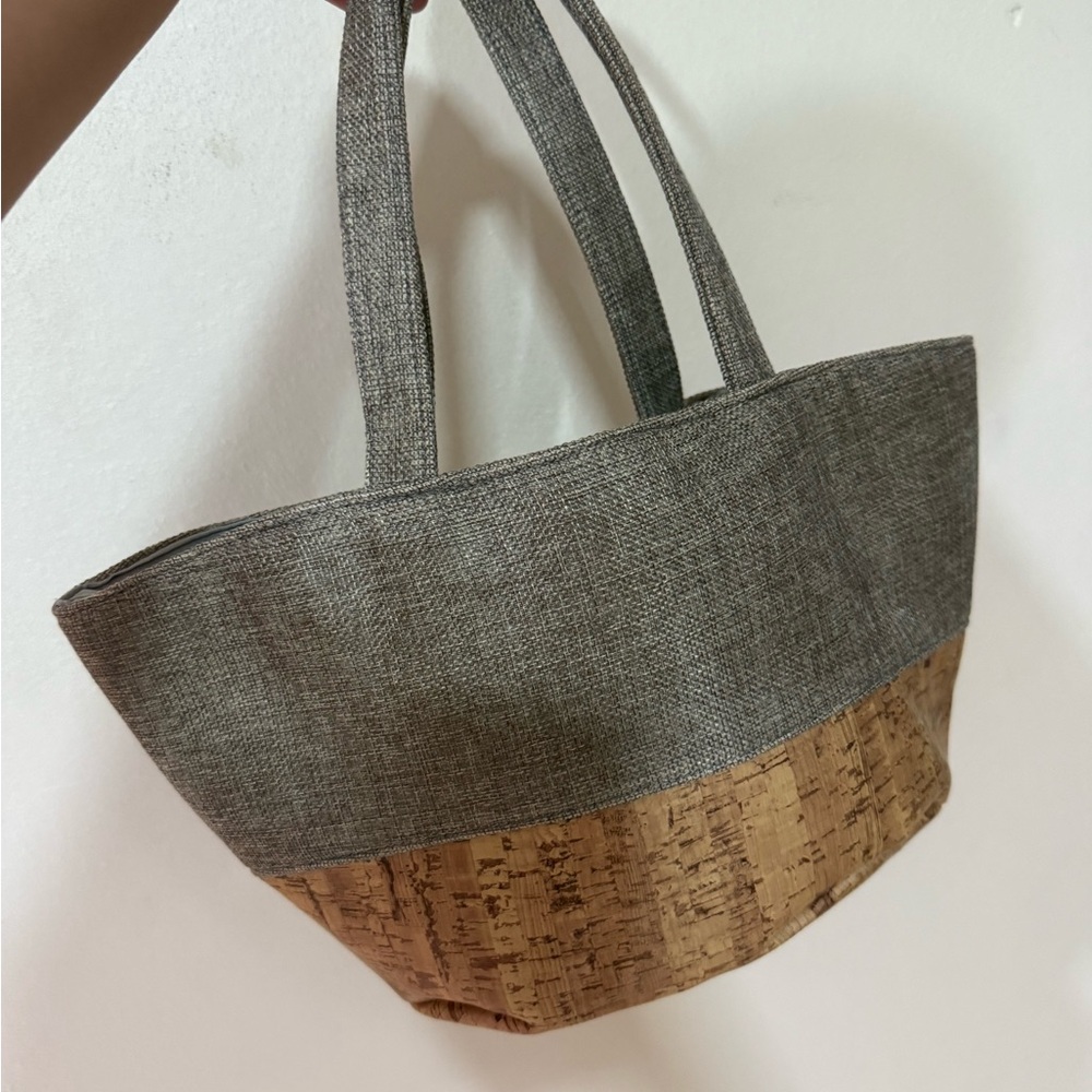 Stylish Gray and Tan Tote Bag